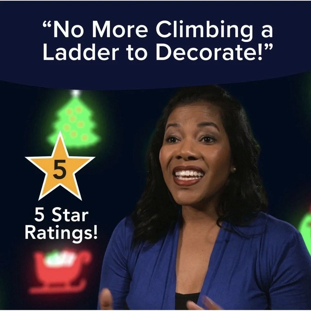 Star Shower Slide Show Christmas LED Projector‎ w/ Remote 6 Different Slides